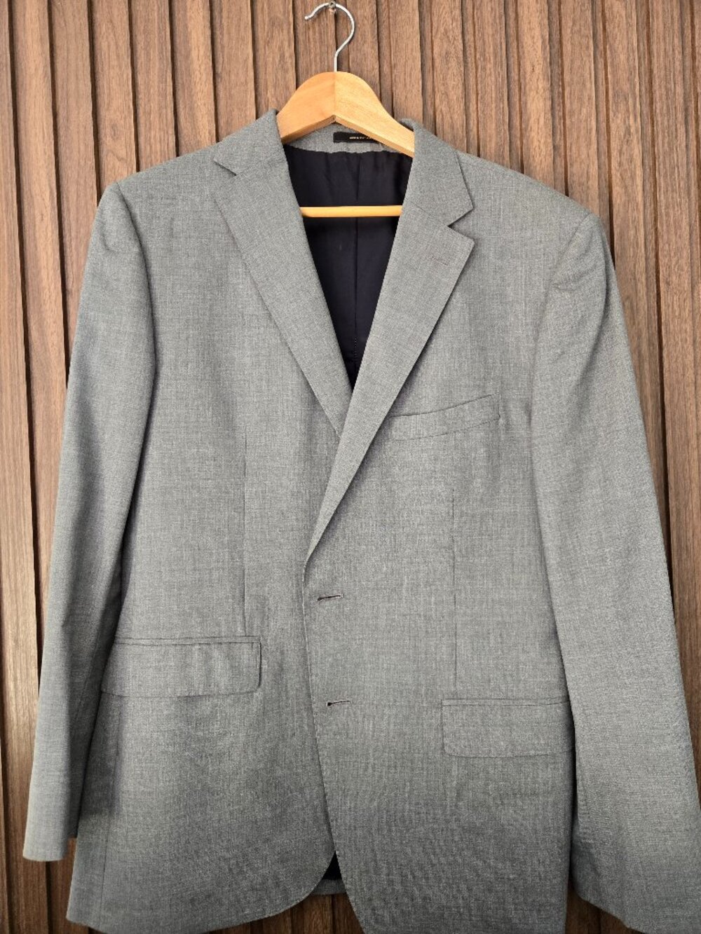MASSIMO DUTTI wool blazer suit jacket grey lined size 42R